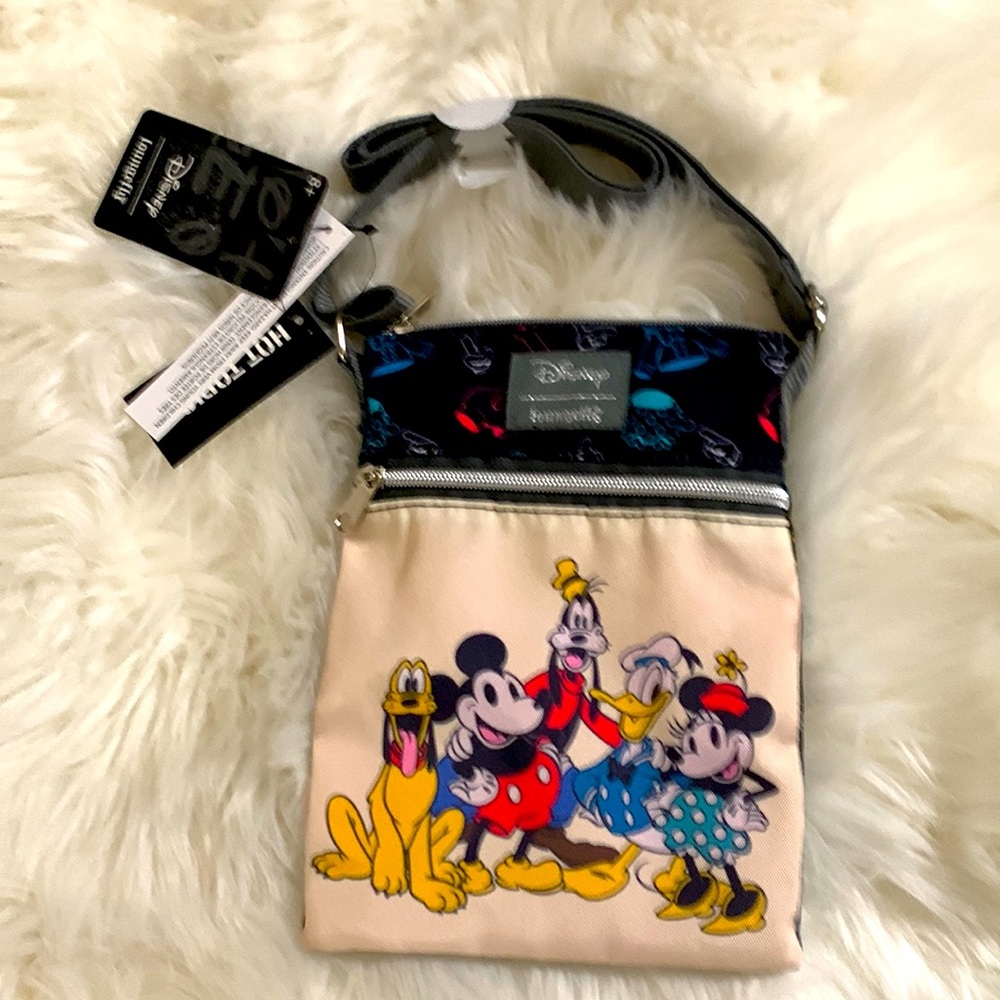 Disney Mickey Minnie Mouse and Friends Fabric Crossbody Bag
